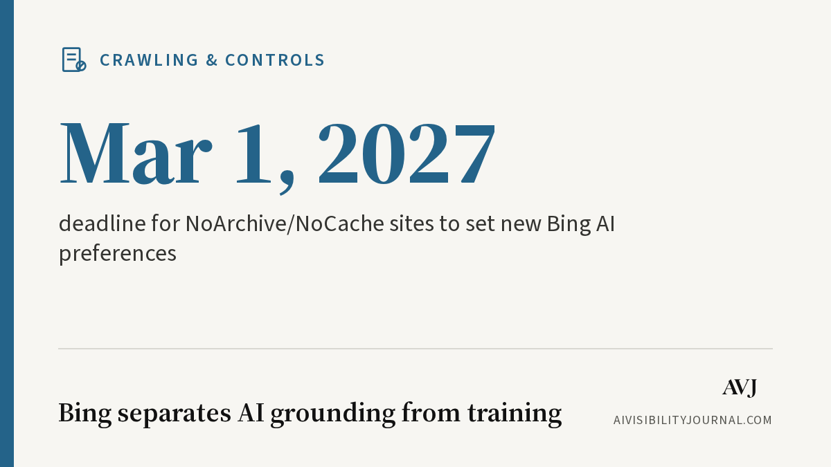 Bing adds a separate AI grounding control for publishers, with a March 2027 deadline