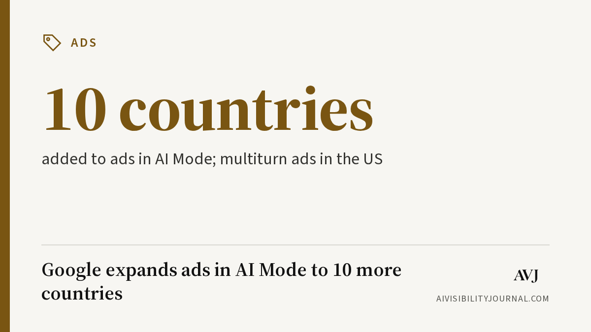 Google expands ads in AI Mode to Australia and nine other countries, and adds ads on follow-up questions in the US